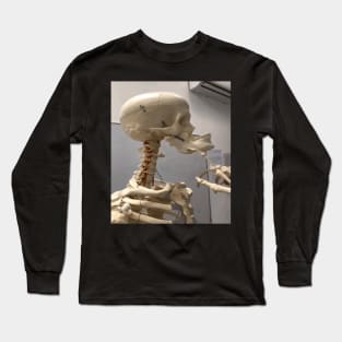 mewing meme looksmax skeleton funny Long Sleeve T-Shirt